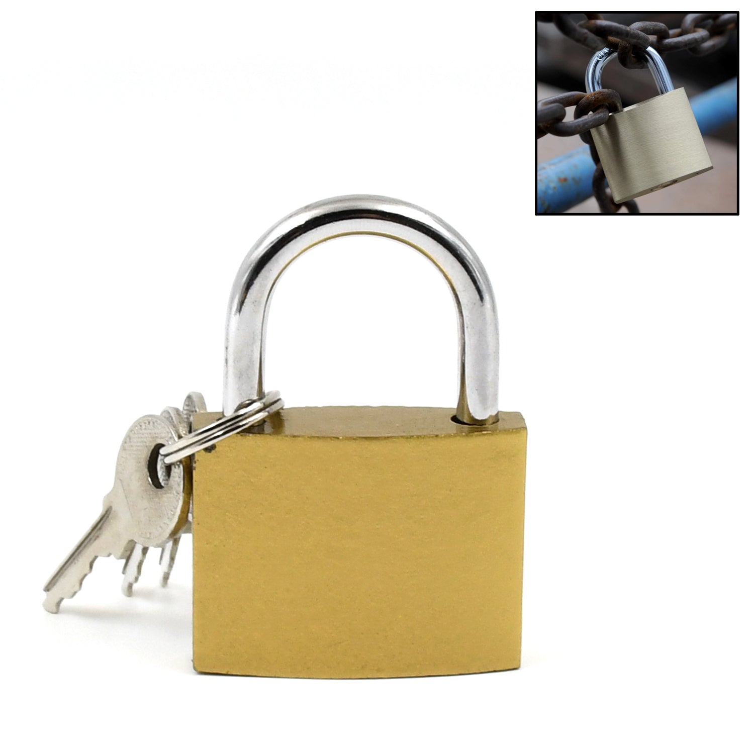 Multipurpose Solid 3 Keys Padlock 38 Mm  1 Pc) Multipurpose Solid 3 Keys Padlock 38 Mm  1 Pc)
